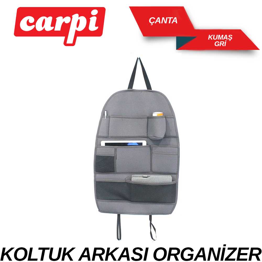 CEPLiK KOLTUK ARKASI ORGANiZER KUMAS GRi ÇANTALI 1
